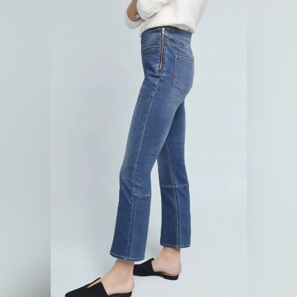 Pilcro & the Letterpress (Anthro) Women's Side Zip Cropped Bootcut Jeans - Picture 2 of 7